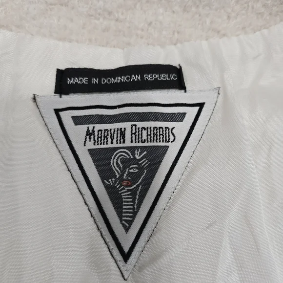 Vintage Marvin Richards Trench Coat Cream Bouclé Wool Blend Size Medium EUC - Picture 7 of 16